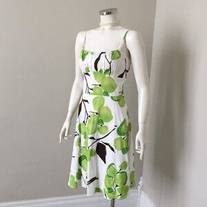 A.P.N.Y. Empire Cummerbund Waist Flared Summer Sundress Large Floral Print 12